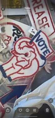 Vintage 1971 Republican Elephant Vote Embroidered Iron-On Patch